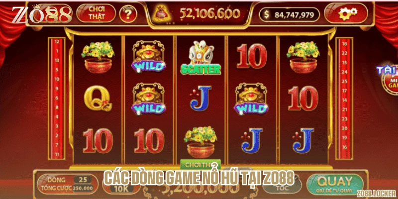 Các dòng game nổ hũ tại Zo88